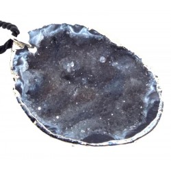 Agate Geode Electroplated Pendant 01